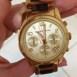Michael Kors Tortoise and Gold Watch